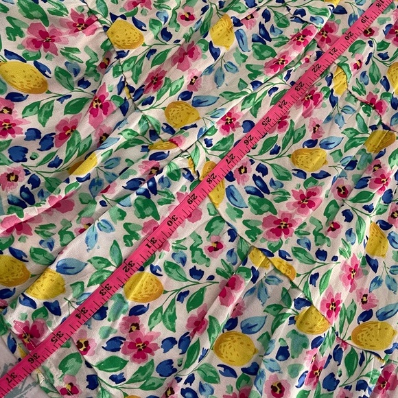 French Grey  Floral Print Sleeveless Summer Dress Empire Waist & Shoulder Ties M - Picture 13 of 15